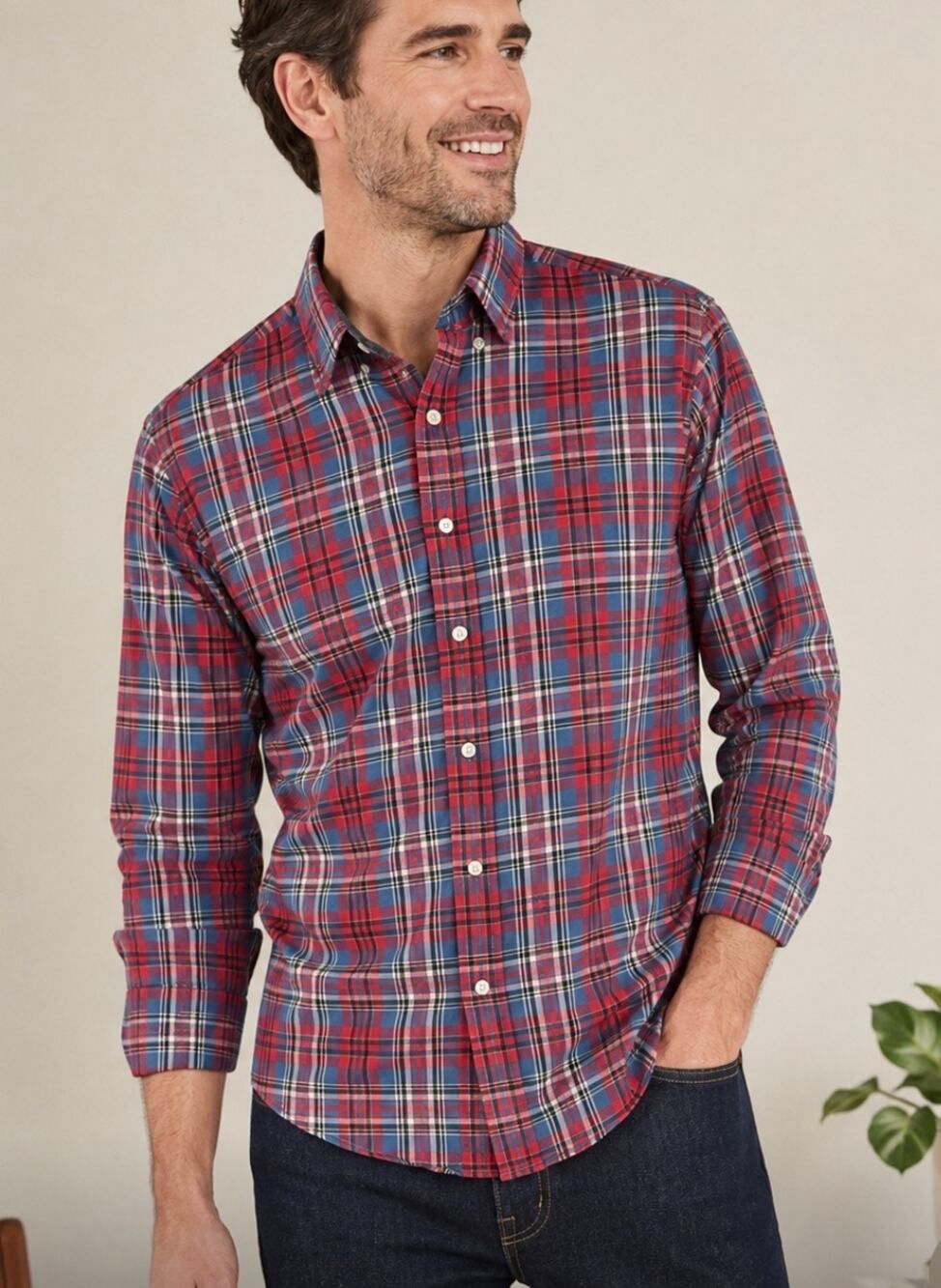 J.Crew Slim Fit Plaid Button Down Shirt Cotton outdoors western preppy classic M